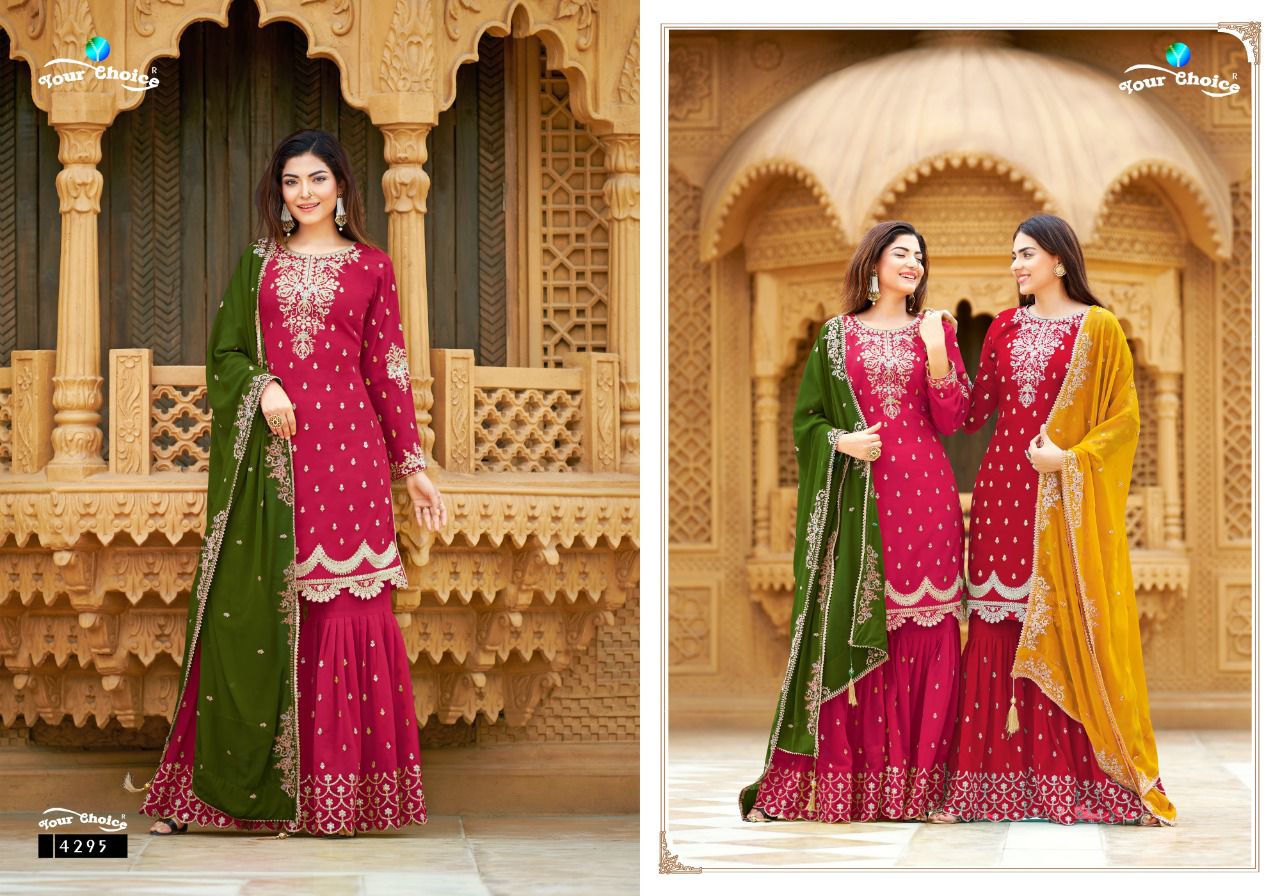 Your Choice Coral Heavy Wedding Wear Designer Salwar Suits Collection